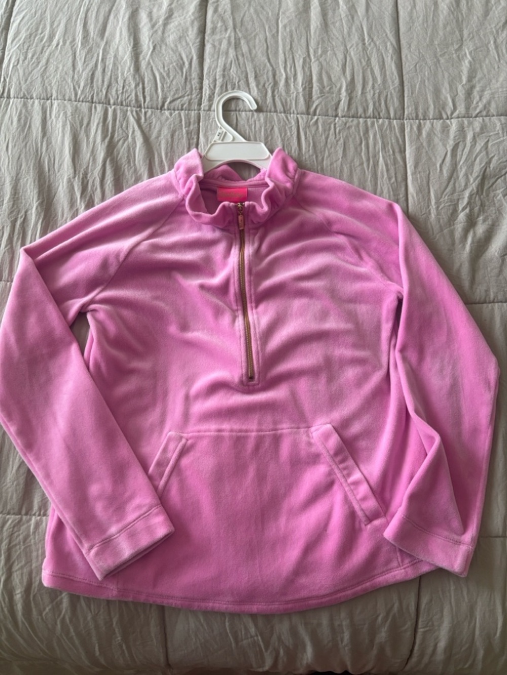 Lilly Pulitzer Pink Half-Zip Fleece Pullover